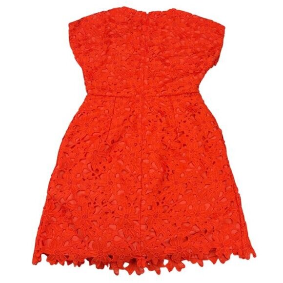 Banana Republic Lace V-Neck Dress Size 0P Geo Red - Picture 5 of 8